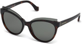 Thumbnail for your product : Balenciaga Gradient Acetate Cat-Eye Sunglasses, Black