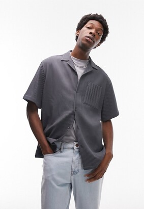 Topman Male Shirt Light Grey Size S Cotton