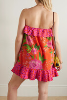 Thumbnail for your product : Farm Rio Romantic Garden And Pop Short Strapless Printed Cotton Coverup - Red