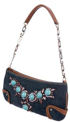 Dolce & Gabbana Embellished Denim Shoulder Bag