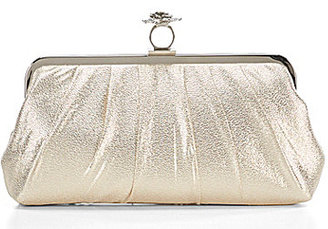 Kate Landry Lame Ring-Top Frame Clutch