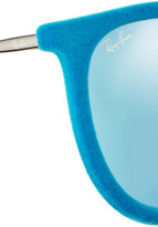 Thumbnail for your product : Ray-Ban Erika round-frame velvet mirrored sunglasses