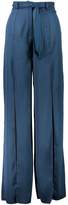 Thumbnail for your product : boohoo Satin tie Waist Split Front Wide Leg