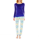 Thumbnail for your product : JCPenney Flirtitude Microfleece Long-Sleeve Tee and Pants Pajama Set