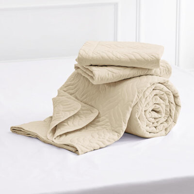 ToccoLeggero King Size Quilt Bedding Set Camel Bedspreads - Bed Summer Quilt Lightweight Microfiber Bedspread- Wave Pattern Bedding Coverlet For All Season - 3 Pie