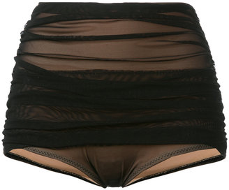 Norma Kamali mesh panel bikini bottom - women - Nylon/Polyamide/Spandex/Elastane - M