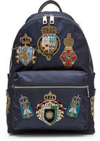 Thumbnail for your product : Dolce & Gabbana Fabric Backpack with Crest Patches