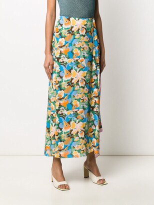 M Missoni Asymmetric Floral-Print Skirt