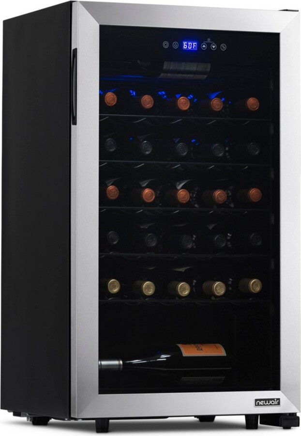 NewAir Freestanding 33 Bottle Compressor Wine Fridge in Stainless Steel