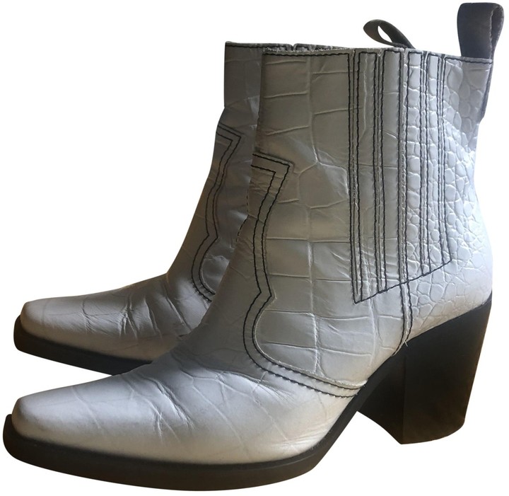 ganni white boots