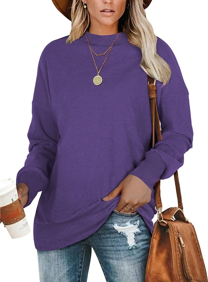 PLMOKEN Plus Size Sweatshirts For Women Casual Long Sleeve Tunic