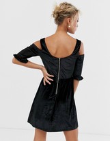 Thumbnail for your product : Glamorous velvet mini skater dress