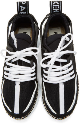 Kenzo Black and White K-Lastic Espadrille Sneakers
