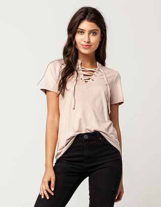 Others Follow Suede Lace Up Womens Top