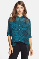 Thumbnail for your product : Vince Camuto Print Utility Blouse (Regular & Petite)