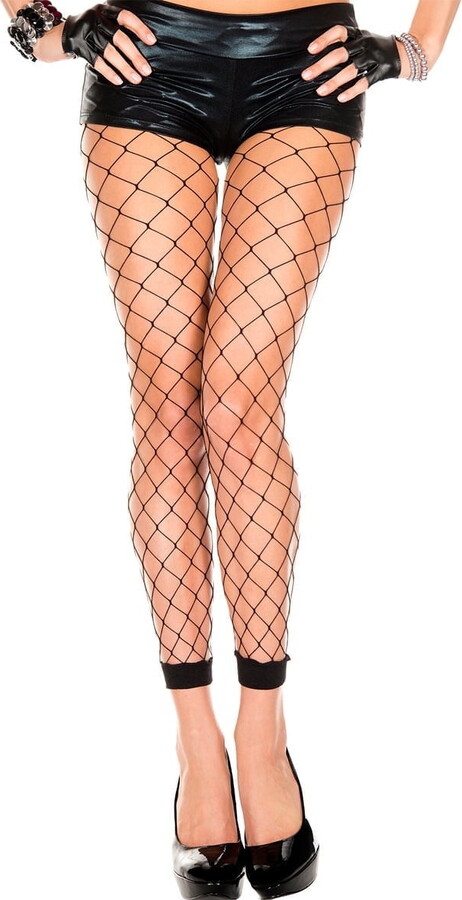 Music Legs Women’s Women’s Mini spandex diamond net footless leggings 35 35924-BLACK