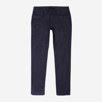 DSTLD Mens Slim Jeans in Dark Wash Resin - Grey Stitch