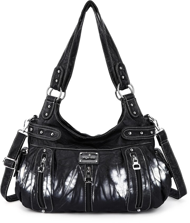 Hobo Bag Genuine Leather Blaze Black Convertible Backpack Purse Retail $228 