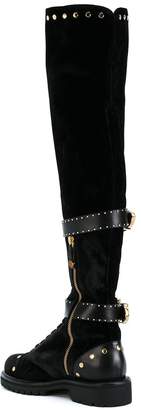 Fausto Puglisi buckle studded boots