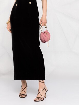 Alessandra Rich Button-Detail Velvet Dress