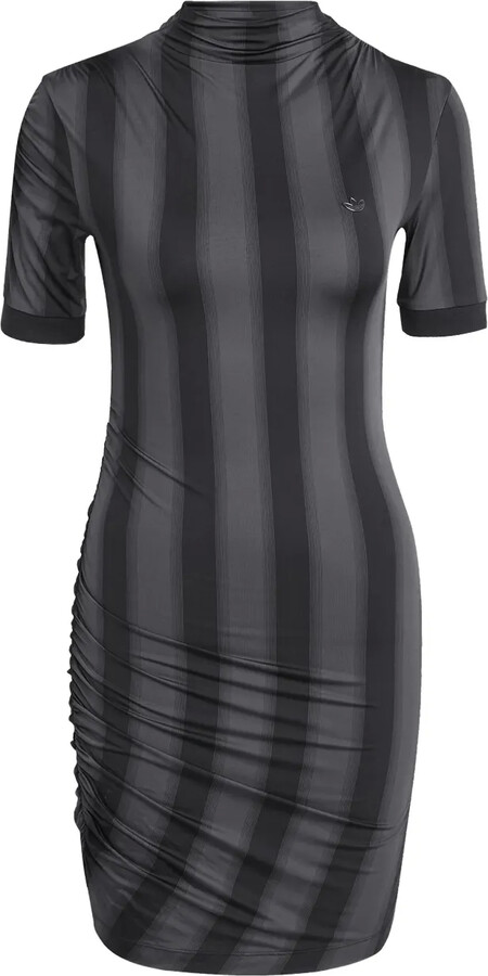 adidas Striped Mock-Neck Mini Dress