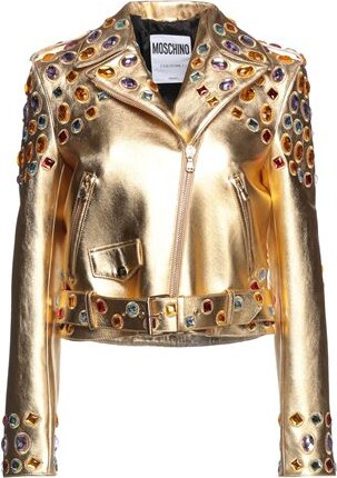 golden colour leather jacket