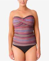 Thumbnail for your product : Anne Cole Plus Size Stevie Bandeau Tankini Top