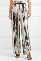 Thumbnail for your product : Rasario Sequined Tulle Straight-leg Pants - Silver