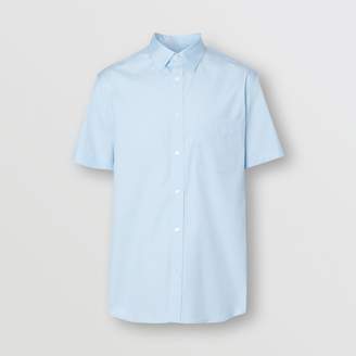 Burberry Short-sleeve Monogram Motif Stretch Cotton Shirt