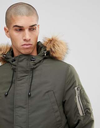 ONLY & SONS Padded Jacket With Removable Faux Fur Hood