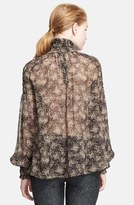 Thumbnail for your product : Michael Kors Smocked Neck Silk Chiffon Blouse