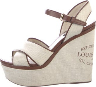 Louis Vuitton Brown Leather Bahiana Slingback Sandals Size 40 Louis Vuitton