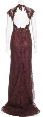 Alberto Makali Guipure Lace Evening Dress