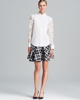 Thumbnail for your product : DKNY Lace Inset Button Front Shirt