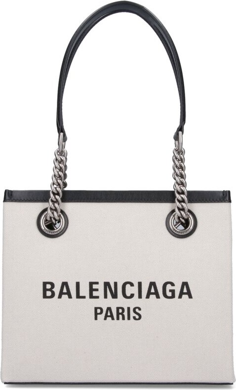 Balenciaga Paris Logo Printed Squared Small Tote Bag - ShopStyle