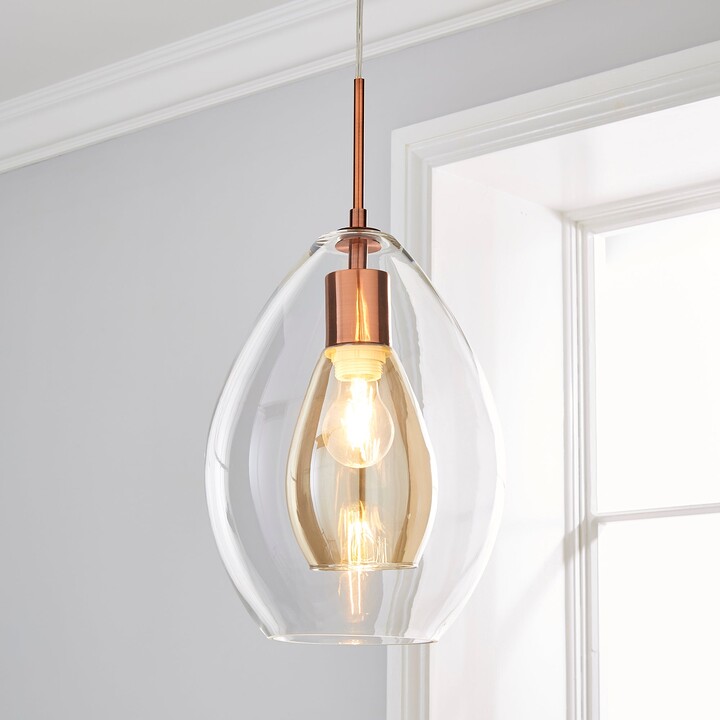 Dunelm Eden Pendant Ceiling Fitting Copper Clear ShopStyle