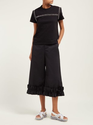 6 Moncler Noir Kei Ninomiya - Chain Seams Cotton T-shirt - Black