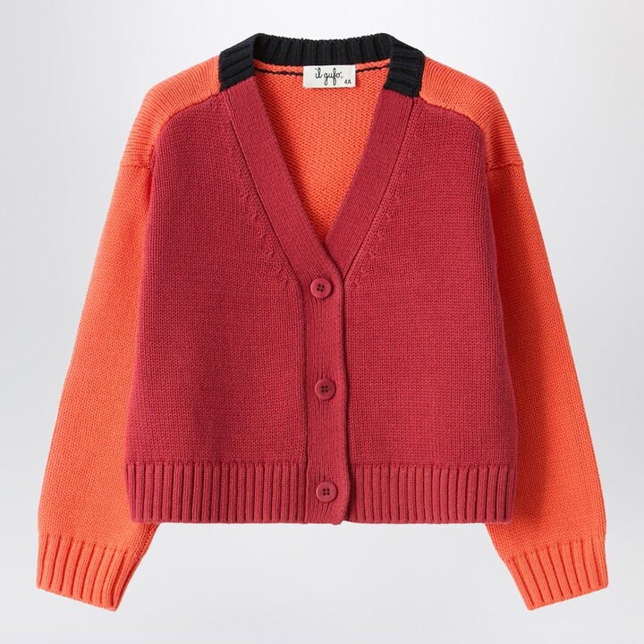 Color-block organic cotton cardigan