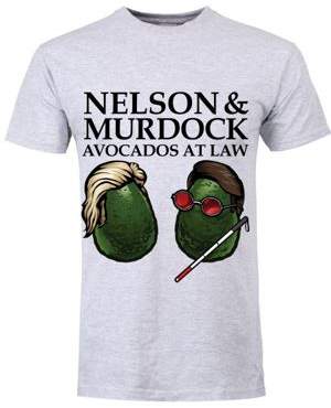 Grindstore Nelson & Murdock Avocados At Law Grey Mens T-Shirt