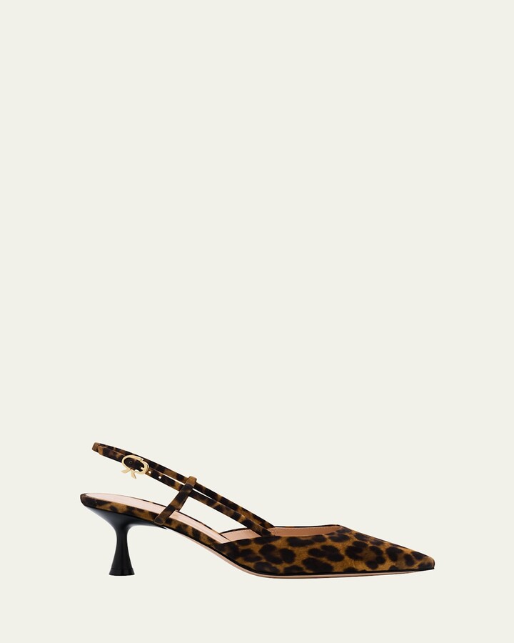 Gianvito Rossi Ascent Calfskin Slingback Pumps