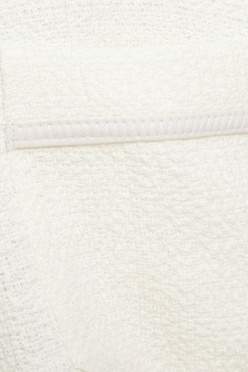 Nanushka Vegan Leather-trimmed Cotton-blend Tweed Shirt