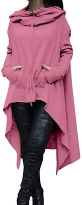Zilcremo Women Pullover Hooded Sweatshirt Tops Midi Sweatshirt Plus Size XL