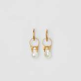 Thumbnail for your product : Burberry Faux Pearl Ring Detail Gold-plated Hoop Earrings