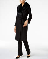 Thumbnail for your product : Via Spiga Faux-Fur-Collar Wrap Coat