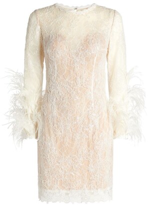 Jovani Feather-Cuff Embellished Dress
