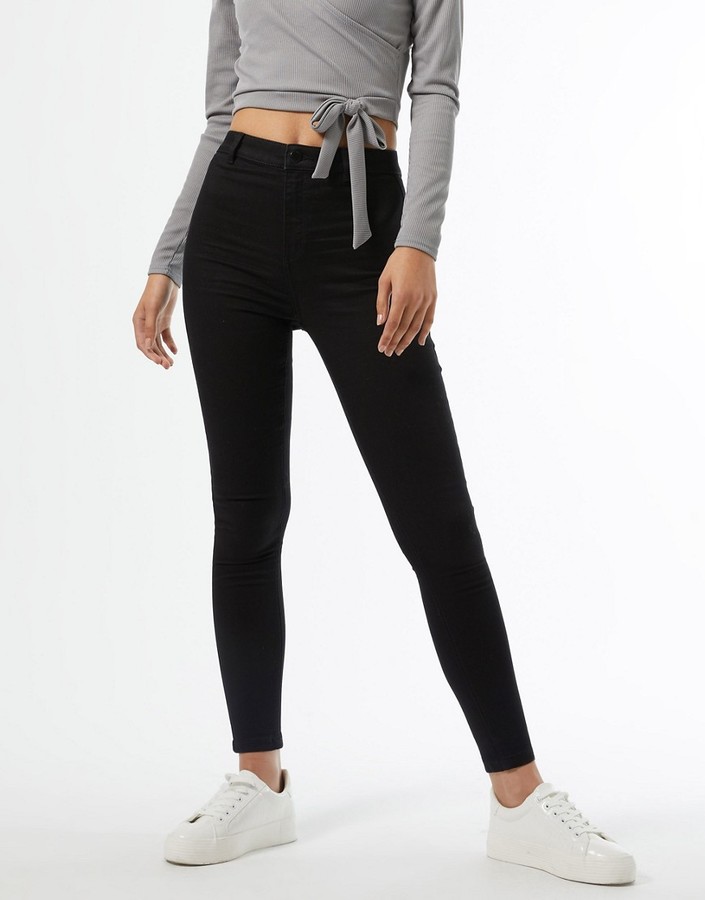 Miss Selfridge Steffi super high waist skinny jeans in back - ShopStyle