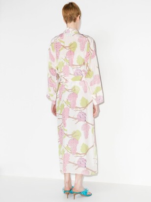 BERNADETTE Grape-Print Silk Robe