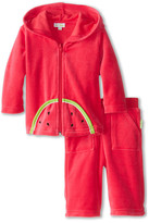 Thumbnail for your product : Le Top Watermelon Cutie Velour Hoodie and Capri Lounge Pant (Infant/Toddler/Little Kids)