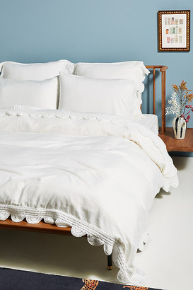 Anthropologie Tranquility Linen Blend Duvet Set By in White Size Twin Set