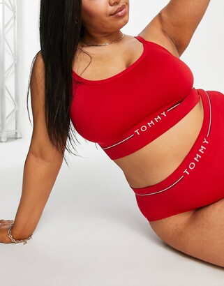 Tommy Hilfiger Curve Seamless padded bralette in red - ShopStyle Bras